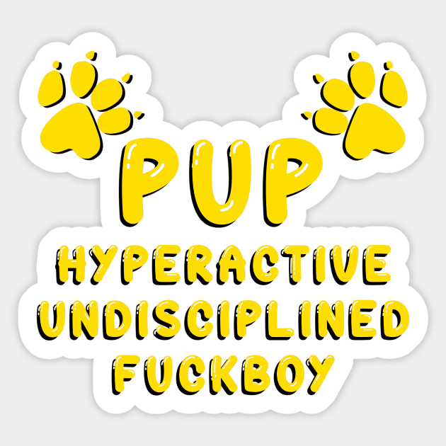 PUP - DEFINED YELLOW Sticker by DiaperedFancy